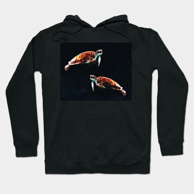 Space swimming turtles Hoodie by Faeblehoarder